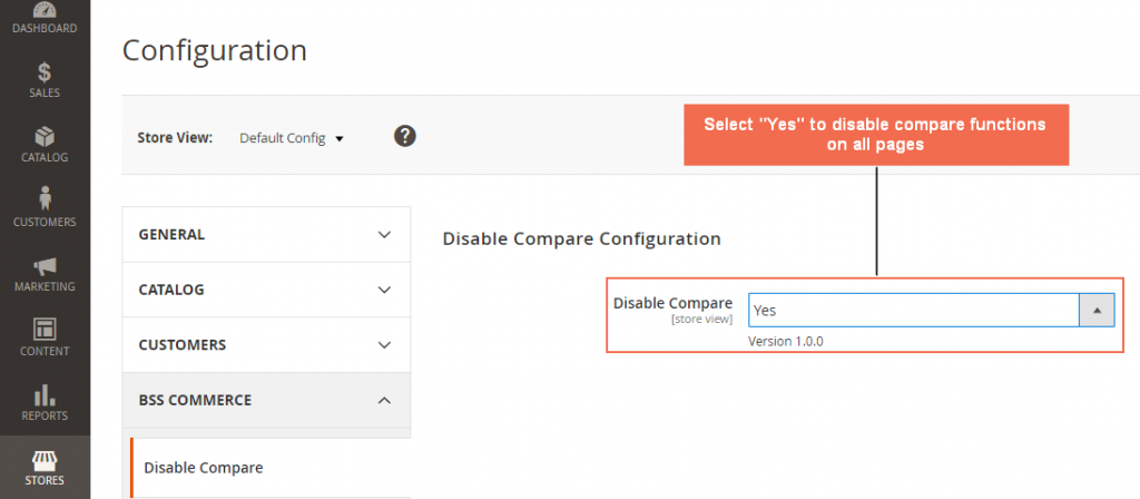 Magento 2 Disable Compare Extension Free at Singapore